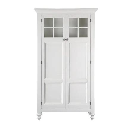 Coastal Cottage Armoire with Windows and Jewelry Tray